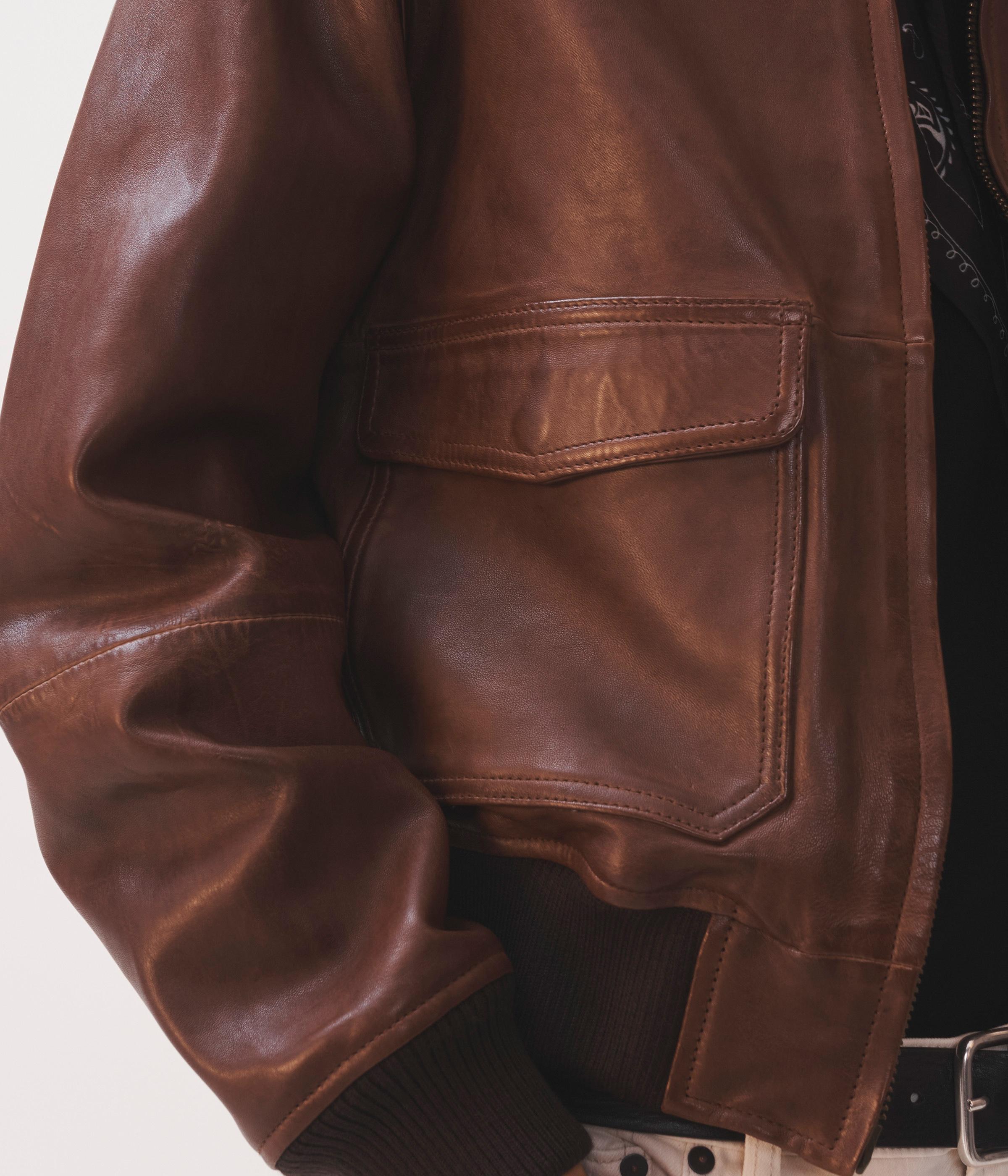 DAVID BAILEY LEATHER AVIATOR JACKET